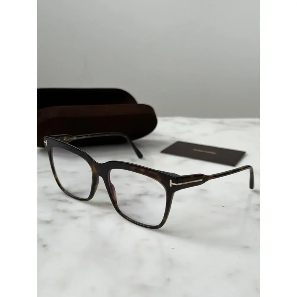 NEW Tom Ford FT5768-B Bluelight Frames in Brown Havana